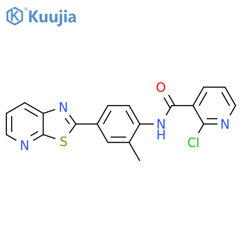 2-chloro-N-(2-methyl-4-{1,3thiazolo5,4-bpyridin-2-yl}phenyl)pyridine-3-carboxamide structure