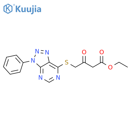 ethyl 3-oxo-4-({3-phenyl-3H-1,2,3triazolo4,5-dpyrimidin-7-yl}sulfanyl)butanoate structure