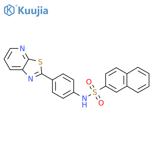 N-(4-{1,3thiazolo5,4-bpyridin-2-yl}phenyl)naphthalene-2-sulfonamide structure