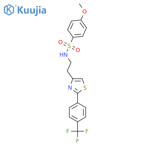 4-methoxy-N-(2-{2-4-(trifluoromethyl)phenyl-1,3-thiazol-4-yl}ethyl)benzene-1-sulfonamide structure