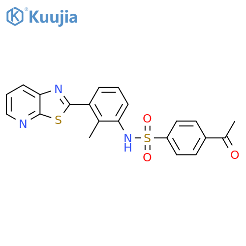 4-acetyl-N-(2-methyl-3-{1,3thiazolo5,4-bpyridin-2-yl}phenyl)benzene-1-sulfonamide structure