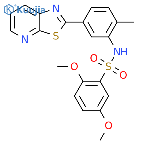 2,5-dimethoxy-N-(2-methyl-5-{1,3thiazolo5,4-bpyridin-2-yl}phenyl)benzene-1-sulfonamide structure