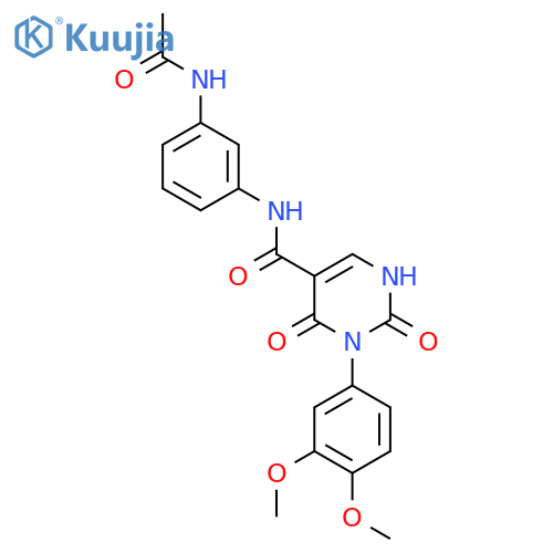 3-(3,4-dimethoxyphenyl)-N-(3-acetamidophenyl)-2,4-dioxo-1,2,3,4-tetrahydropyrimidine-5-carboxamide structure