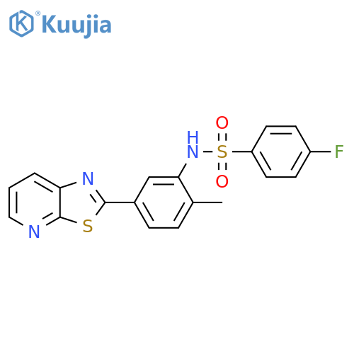 4-fluoro-N-(2-methyl-5-{1,3thiazolo5,4-bpyridin-2-yl}phenyl)benzene-1-sulfonamide structure