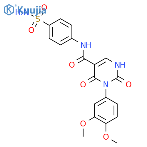 3-(3,4-dimethoxyphenyl)-2,4-dioxo-N-(4-sulfamoylphenyl)-1,2,3,4-tetrahydropyrimidine-5-carboxamide structure