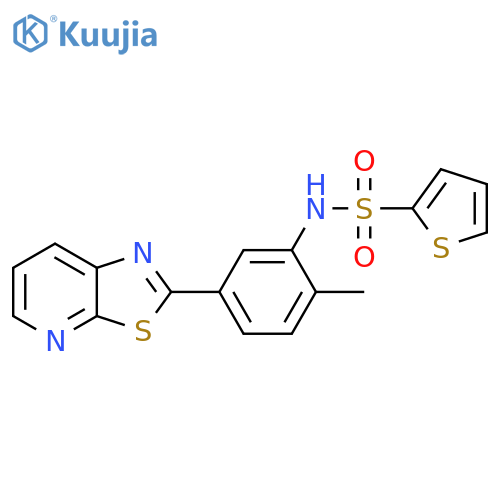 N-(2-methyl-5-{1,3thiazolo5,4-bpyridin-2-yl}phenyl)thiophene-2-sulfonamide structure