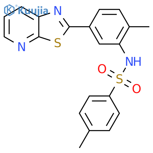 4-methyl-N-(2-methyl-5-{1,3thiazolo5,4-bpyridin-2-yl}phenyl)benzene-1-sulfonamide structure