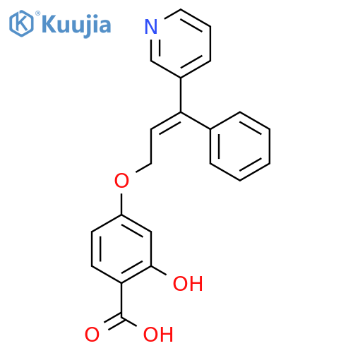 Benzoic acid, 2-hydroxy-4-[[3-phenyl-3-(3-pyridinyl)-2-propenyl]oxy]- structure