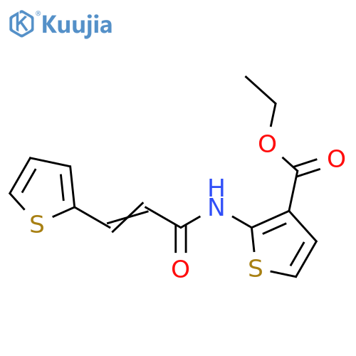 ethyl 2-(2E)-3-(thiophen-2-yl)prop-2-enamidothiophene-3-carboxylate structure