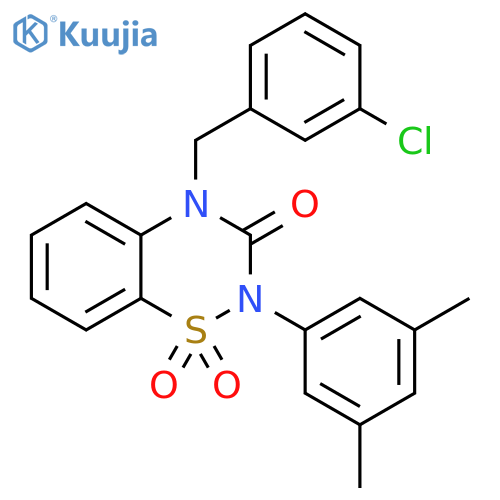 4-(3-chlorophenyl)methyl-2-(3,5-dimethylphenyl)-3,4-dihydro-2H-1lambda6,2,4-benzothiadiazine-1,1,3-trione structure