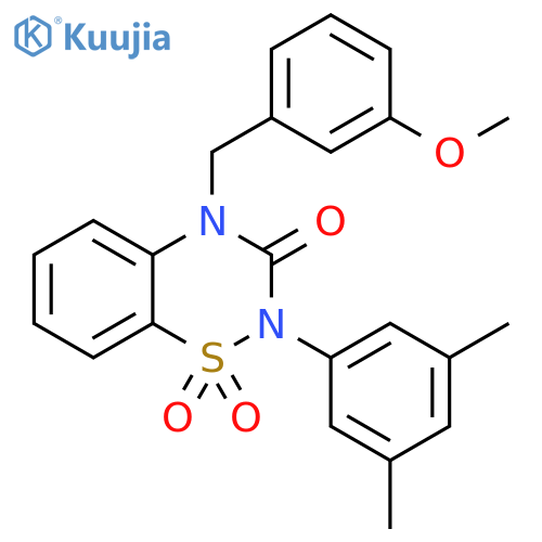 2-(3,5-dimethylphenyl)-4-(3-methoxyphenyl)methyl-3,4-dihydro-2H-1lambda6,2,4-benzothiadiazine-1,1,3-trione structure