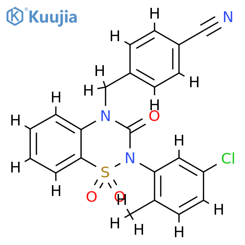 4-{2-(5-chloro-2-methylphenyl)-1,1,3-trioxo-3,4-dihydro-2H-1lambda6,2,4-benzothiadiazin-4-ylmethyl}benzonitrile structure