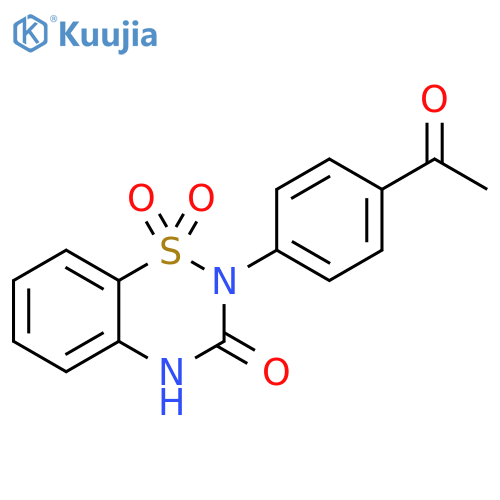 2-(4-acetylphenyl)-3,4-dihydro-2H-1lambda6,2,4-benzothiadiazine-1,1,3-trione structure