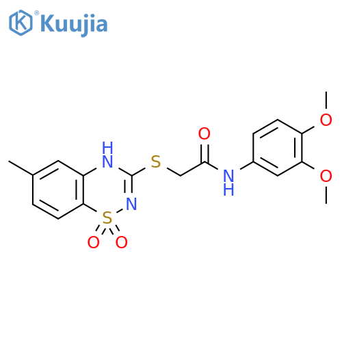 N-(3,4-dimethoxyphenyl)-2-(6-methyl-1,1-dioxo-4H-1lambda6,2,4-benzothiadiazin-3-yl)sulfanylacetamide structure