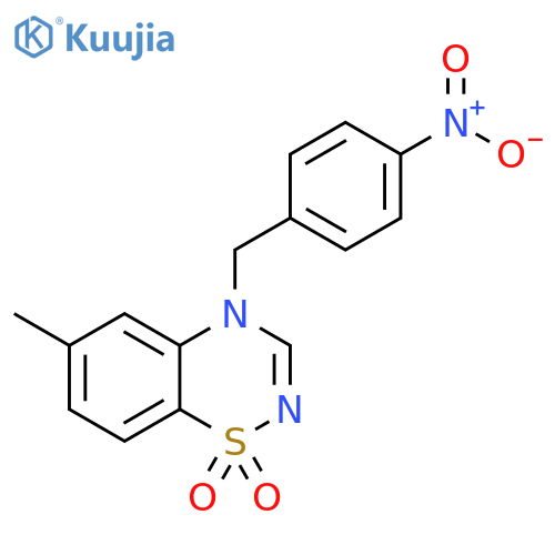 6-methyl-4-(4-nitrophenyl)methyl-4H-1lambda6,2,4-benzothiadiazine-1,1-dione structure
