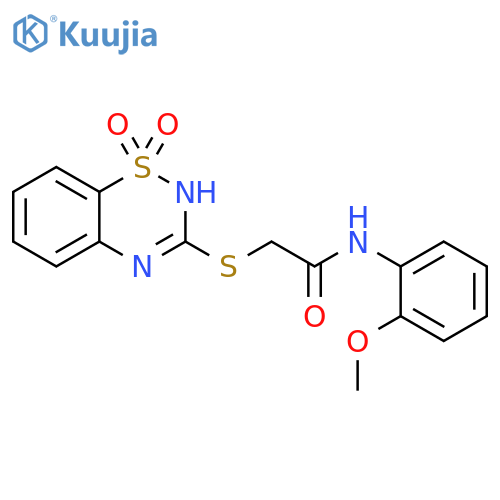 2-(1,1-dioxo-4H-1lambda6,2,4-benzothiadiazin-3-yl)sulfanyl-N-(2-methoxyphenyl)acetamide structure