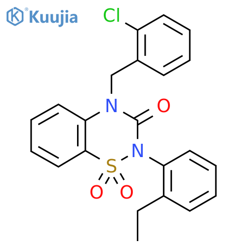 4-(2-chlorophenyl)methyl-2-(2-ethylphenyl)-3,4-dihydro-2H-1lambda6,2,4-benzothiadiazine-1,1,3-trione structure