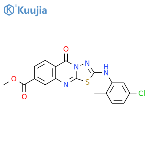 methyl 2-(5-chloro-2-methylphenyl)amino-5-oxo-5H-1,3,4thiadiazolo2,3-bquinazoline-8-carboxylate structure