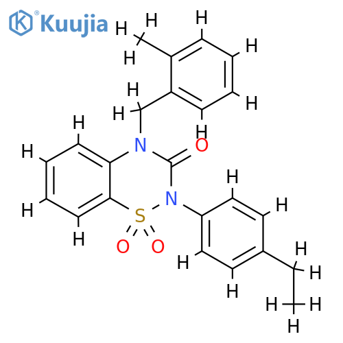 2-(4-ethylphenyl)-4-(2-methylphenyl)methyl-3,4-dihydro-2H-1lambda6,2,4-benzothiadiazine-1,1,3-trione structure