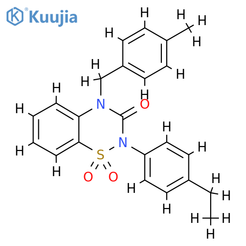 2-(4-ethylphenyl)-4-(4-methylphenyl)methyl-3,4-dihydro-2H-1lambda6,2,4-benzothiadiazine-1,1,3-trione structure
