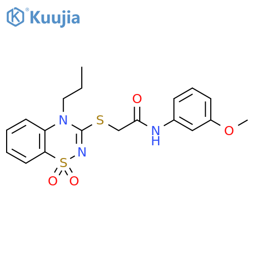 2-(1,1-dioxo-4-propyl-4H-1lambda6,2,4-benzothiadiazin-3-yl)sulfanyl-N-(3-methoxyphenyl)acetamide structure