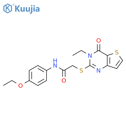 N-(4-ethoxyphenyl)-2-({3-ethyl-4-oxo-3H,4H-thieno3,2-dpyrimidin-2-yl}sulfanyl)acetamide structure