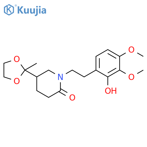 2-Piperidinone,1-[2-(2-hydroxy-3,4-dimethoxyphenyl)ethyl]-5-(2-methyl-1,3-dioxolan-2-yl)- structure