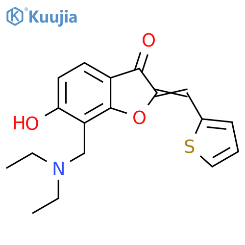 (2Z)-7-(diethylamino)methyl-6-hydroxy-2-(thiophen-2-yl)methylidene-2,3-dihydro-1-benzofuran-3-one structure