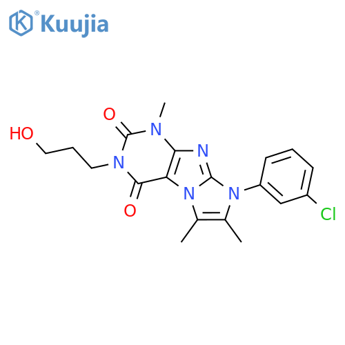 8-(3-chlorophenyl)-3-(3-hydroxypropyl)-1,6,7-trimethyl-1H,2H,3H,4H,8H-imidazo1,2-gpurine-2,4-dione structure