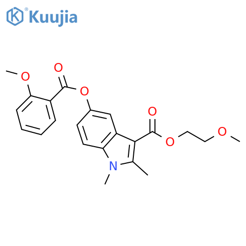2-methoxyethyl 5-(2-methoxybenzoyloxy)-1,2-dimethyl-1H-indole-3-carboxylate structure
