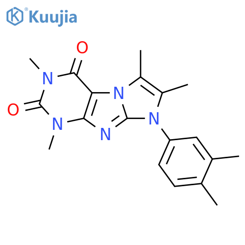8-(3,4-dimethylphenyl)-1,3,6,7-tetramethyl-1H,2H,3H,4H,8H-imidazo1,2-gpurine-2,4-dione structure