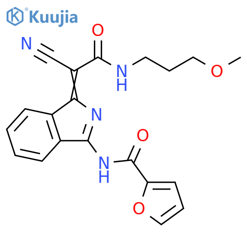 N-(1Z)-1-{cyano(3-methoxypropyl)carbamoylmethylidene}-1H-isoindol-3-ylfuran-2-carboxamide structure