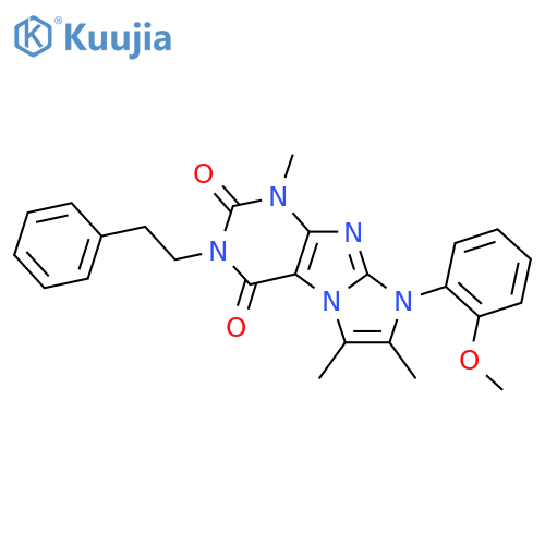 8-(2-methoxyphenyl)-1,6,7-trimethyl-3-(2-phenylethyl)-1H,2H,3H,4H,8H-imidazo1,2-gpurine-2,4-dione structure
