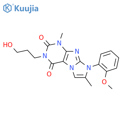3-(3-hydroxypropyl)-8-(2-methoxyphenyl)-1,7-dimethyl-1H,2H,3H,4H,8H-imidazo1,2-gpurine-2,4-dione structure
