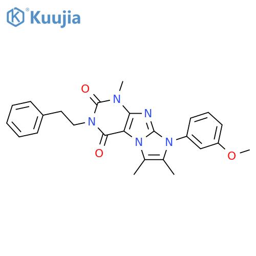 8-(3-methoxyphenyl)-1,6,7-trimethyl-3-(2-phenylethyl)-1H,2H,3H,4H,8H-imidazo1,2-gpurine-2,4-dione structure