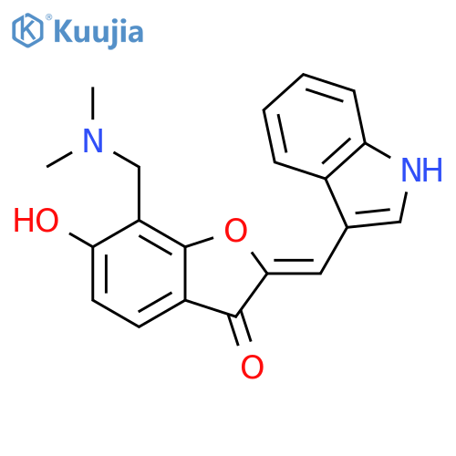 (2Z)-7-(dimethylamino)methyl-6-hydroxy-2-(1H-indol-3-yl)methylidene-2,3-dihydro-1-benzofuran-3-one structure