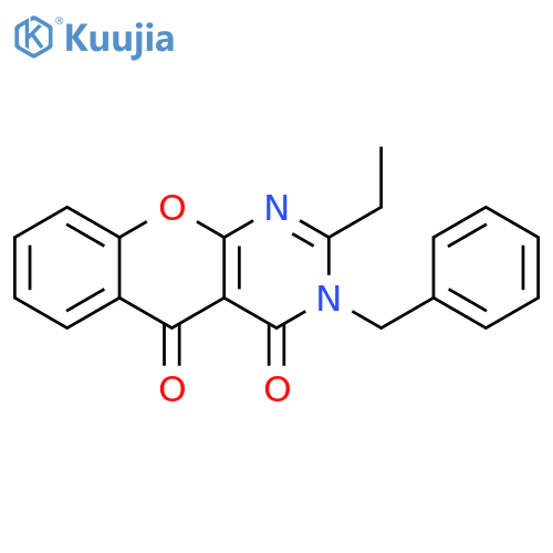 3-benzyl-2-ethyl-3H,4H,5H-chromeno2,3-dpyrimidine-4,5-dione structure