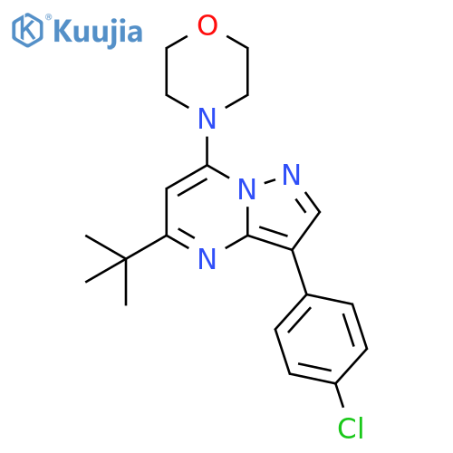 4-5-tert-butyl-3-(4-chlorophenyl)pyrazolo1,5-apyrimidin-7-ylmorpholine structure