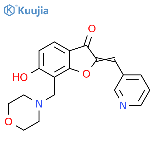 (2Z)-6-hydroxy-7-(morpholin-4-yl)methyl-2-(pyridin-3-yl)methylidene-2,3-dihydro-1-benzofuran-3-one structure