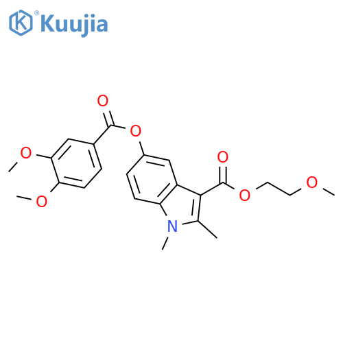 2-methoxyethyl 5-(3,4-dimethoxybenzoyloxy)-1,2-dimethyl-1H-indole-3-carboxylate structure