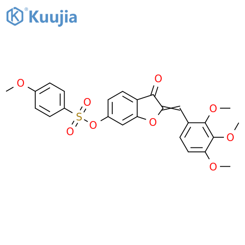 (2Z)-3-oxo-2-(2,3,4-trimethoxyphenyl)methylidene-2,3-dihydro-1-benzofuran-6-yl 4-methoxybenzene-1-sulfonate structure