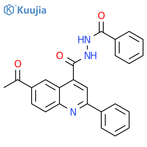 4-Quinolinecarboxylic acid, 6-acetyl-2-phenyl-, 2-benzoylhydrazide structure