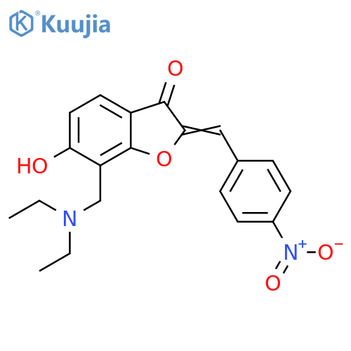(2Z)-7-(diethylamino)methyl-6-hydroxy-2-(4-nitrophenyl)methylidene-2,3-dihydro-1-benzofuran-3-one structure