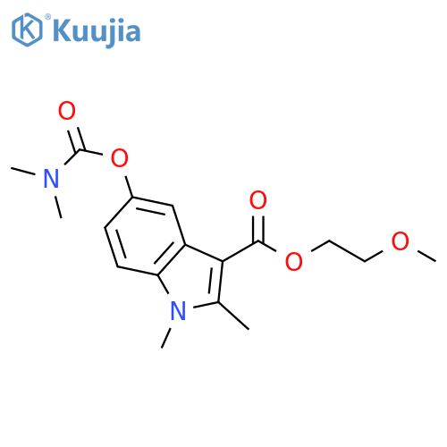 2-methoxyethyl 5-(dimethylcarbamoyl)oxy-1,2-dimethyl-1H-indole-3-carboxylate structure