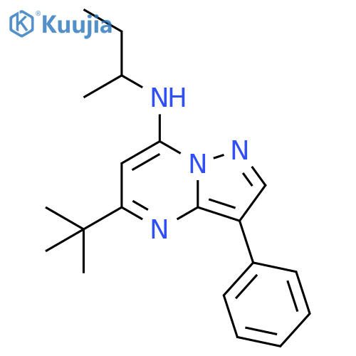 N-(butan-2-yl)-5-tert-butyl-3-phenylpyrazolo1,5-apyrimidin-7-amine structure