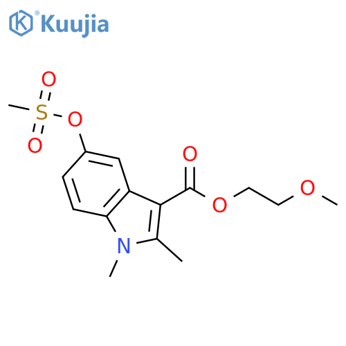 2-methoxyethyl 5-(methanesulfonyloxy)-1,2-dimethyl-1H-indole-3-carboxylate structure