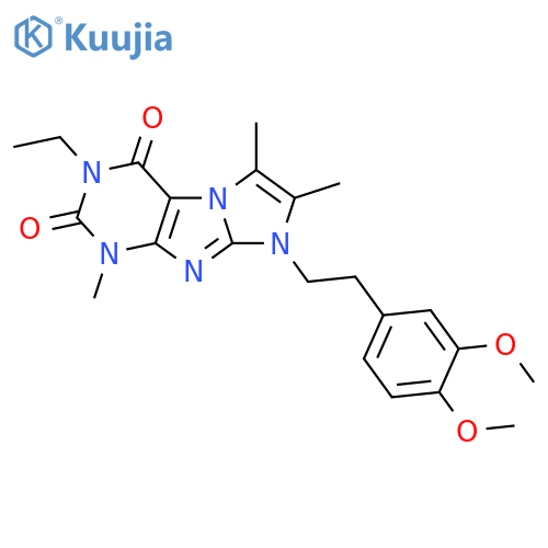 8-2-(3,4-dimethoxyphenyl)ethyl-3-ethyl-1,6,7-trimethyl-1H,2H,3H,4H,8H-imidazo1,2-gpurine-2,4-dione structure