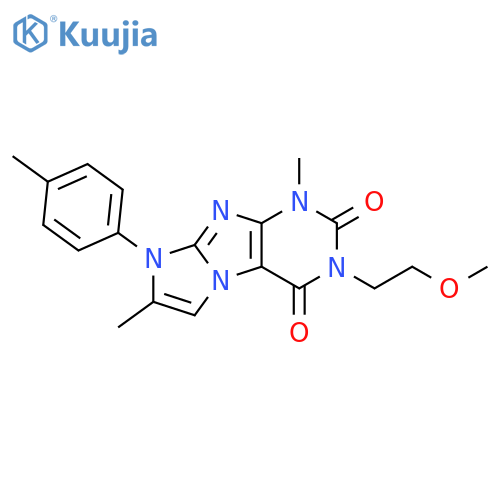 3-(2-methoxyethyl)-1,7-dimethyl-8-(4-methylphenyl)-1H,2H,3H,4H,8H-imidazo1,2-gpurine-2,4-dione structure