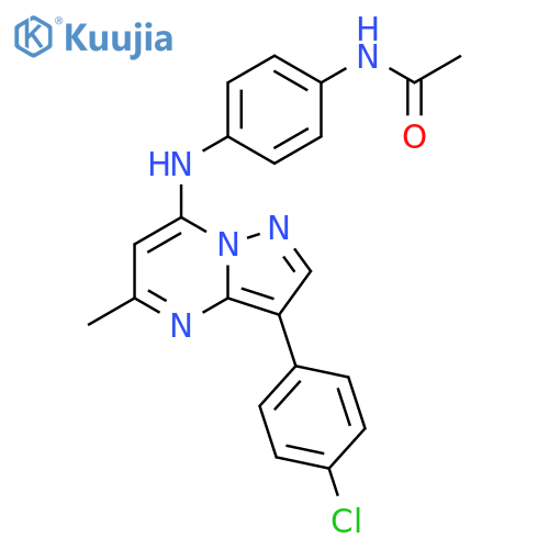 N-(4-{3-(4-chlorophenyl)-5-methylpyrazolo1,5-apyrimidin-7-ylamino}phenyl)acetamide structure