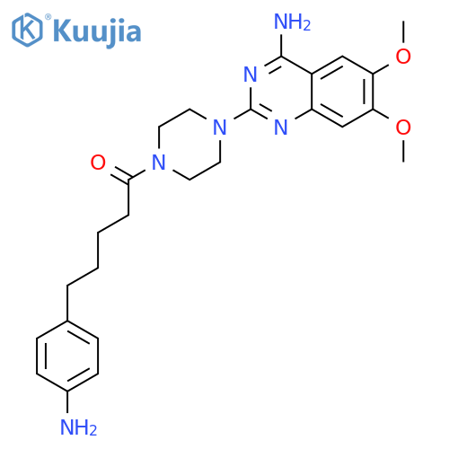 1-[4-(4-amino-6,7-dimethoxyquinazolin-2-yl)piperazin-1-yl]-5-(4-aminophenyl)pentan-1-one structure